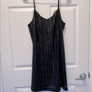 Black sequin sleeveless mini dress size large